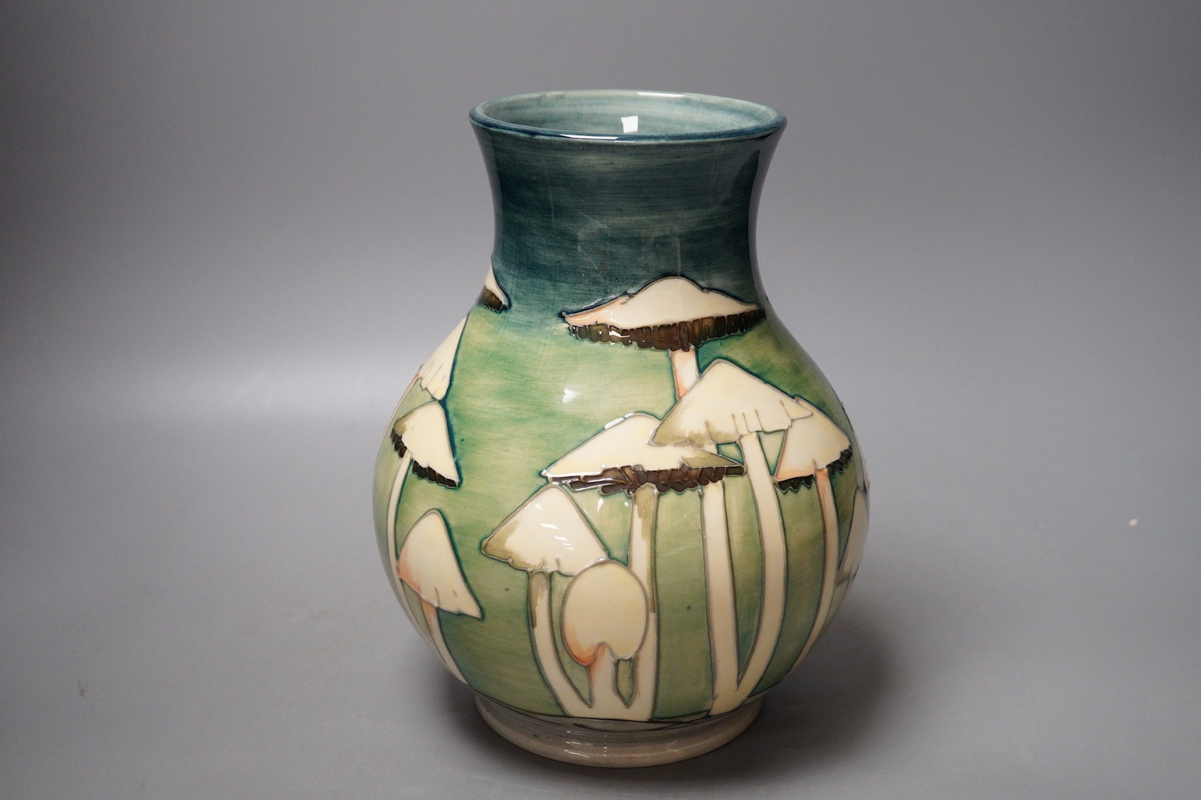 A Moorcroft pottery squat vase, decorated with the 